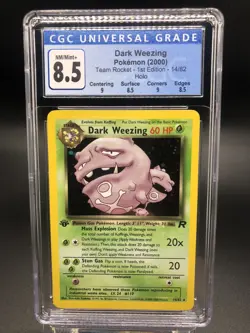 2000 Pokemon 1st Edition Team Rocket Dark Weezing Holo 14/82 subgrades CGC 8.5 - Image 1