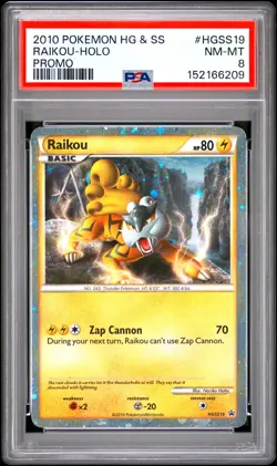 2010 POKEMON HEARTGOLD & SOULSILVER PROMO #HGSS19 RAIKOU-HOLO PSA 8 - Image 1
