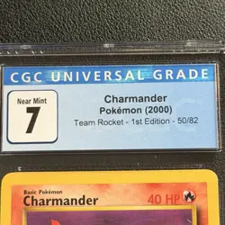 Pokemon Charmander 50/82 1st Edition CGC 7 Near Mint TCG 2000 Team Rocket WotC - Image 4
