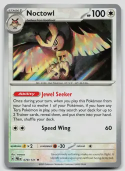 Noctowl 078/131 Prismatic Evolutions Master Ball Pokemon NM - Image 1