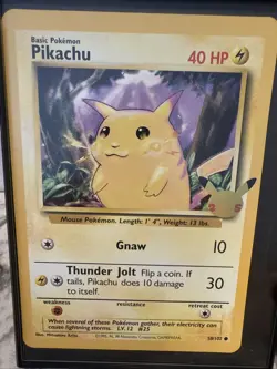 Pikachu JUMBO Card Base Set 58/102 Celebrations 25th Anniversary Pokemon NM - Image 1