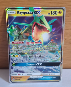 Rayquaza GX 109/168 Pokemon Card Sun & Moon Celestial Storm Ultra Rare LP - Image 1
