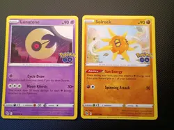 Lunatone 034/078 & Solrock 039/078 | Pokemon GO | Pokemon TCG Cards - Image 1