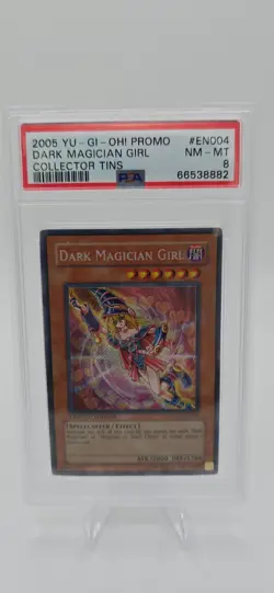 Dark Magician Girl Yu-Gi-Oh Card Secret Rare Holo Graded PSA 8 - Image 1