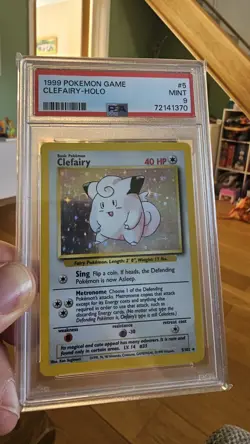 Pokemon TCG Holo Rare Clefairy Base Set 5/102 PSA 9 Mint, Vintage 1999 - Image 1