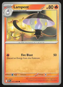 SV: White Flare Lampent #017/086 Common Pokemon Card - Image 1
