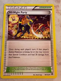 All-Night Party 96/122 Breakpoint Regular Pokemon Card Near Mint - Image 1