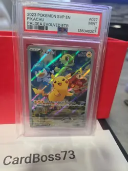 PSA 9 🌟 Pikachu 027 Sv: Scarlet & Violet Promo Cards Holo - Image 1