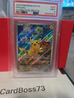 PSA 9 🌟 Pikachu 027 Sv: Scarlet & Violet Promo Cards Holo - Image 2