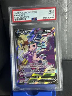 2021 Mew v Fusion Strike SWSH Altar Art Pokemon Card 251/264 PSA 9 - Image 1