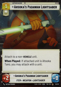 Star Wars Unlimited TotR Hyperspace OP Card 03/20 Ahsokas Padawan Lightsaber - Image 1