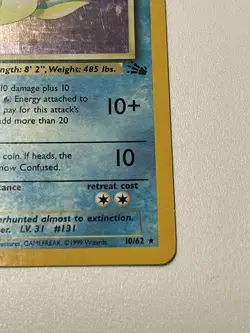 Pokemon Card Lapras 10/62 Holo Rare Fossil Set Unlimited WOTC Vintage 1999 - Image 3