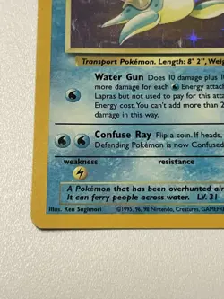 Pokemon Card Lapras 10/62 Holo Rare Fossil Set Unlimited WOTC Vintage 1999 - Image 4