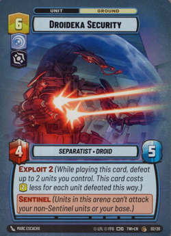 Star Wars Unlimited TotR Hyperspace OP Card 02/20 Droideka Security - NM 5053075361755 - Image 1