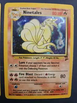 2000 Base Set 2 - HP Holo Pidgeot & Ninetales - 2 Card Lot Vintage Pokemon TCG - Image 3