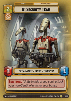 Star Wars Unlimited TotR Hyperspace OP Card 11/20 B1 Security Team - NM 5053075361854 - Image 1