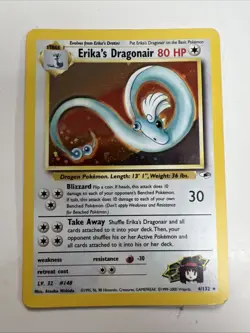 Erika's Dragonair- 4/132 - Holo NM-LP Gym Heroes Pokemon Vintage Pokemon Card - Image 1