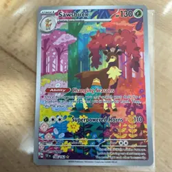 Sawsbuck 166/162SV05: Temporal Forces Holo Card NM+ Condition - Image 1