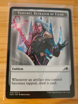 MTG Tezzeret, Betrayer of Flesh Emblem Kamigawa: Neon Dynasty M/NM Free UK P&P - Image 1