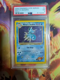 Pokemon 2000 Misty's Seadra Holo 9/132 PSA 5 - Image 1