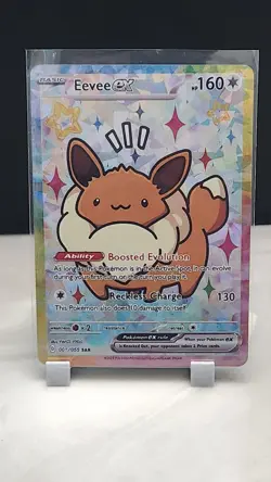 Pokemon Cracked Ice Holo Rainbow Boarder Cute Anime Eeveelution Card Set - Image 1