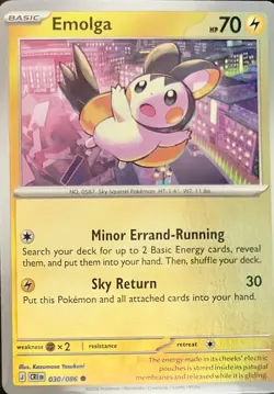 Pokemon Emolga #030/086 TCG Near Mint or Better Chaos Rising pack Reverse Holo - Image 1
