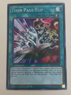 Yugioh - Toon Page-Flip - 1st Edition Secret Rare NM - Free Holo Card B - Image 1
