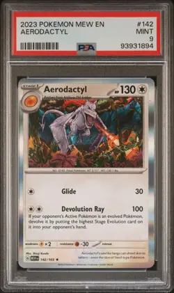 Aerodactyl Holo 2023 Pokemon 151 English #142 PSA 9 - Image 2