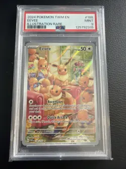 Pokemon TCG Eevee Sv06 Twilight Masquerade 188/167 IR PSA 9 - Image 1