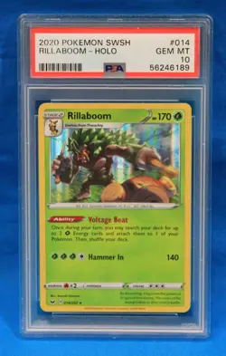 2020 POKEMON SWSH # 014 RILLABOOM - HOLO PSA 10 GEM MT # 56246189 - Image 1