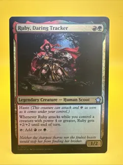 x1 Ruby, Daring Tracker | Foundations (245) | Foil | NM | MTG [freshpullsco] - Image 1