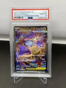 Mega Latias EX 181/132 PSA 10 MEG EN Special Illustration Rare SIR Pokemon - Image 1