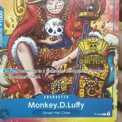 Monkey D Luffy P-043 2nd Anniversary Promo Stamp One Piece TCG English - Image 2