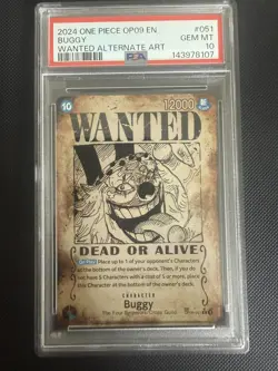 Buggy (051) (Wanted Poster) OP09-051 Emperors in the New World Foil PSA 10 - Image 1
