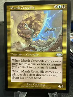 MTG Magic the Gathering Planeshift Marsh Crocodile - Image 1