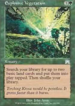 Heavy Play, English MTG Explosive Vegetation Onslaught Magic the Gathering - Image 1