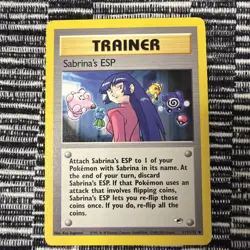 Sabrina’s ESP Gym Heroes 117/132 LP Vintage Pokemon Card #1 - Image 1