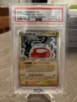 Pokemon 2004 Electrode EX Fire Red & Leaf Green Holo Card 107/112 PSA 9 Mint - Image 1