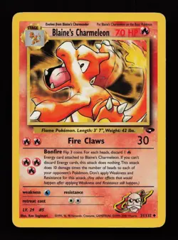 Blaine's Charmeleon 31/132 Unlimited Uncommon Gym Challenge Pokemon Cards - Image 1