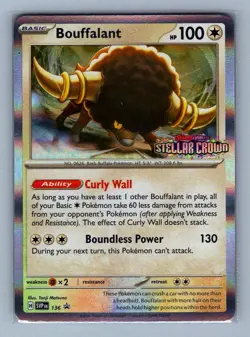 Bouffalant #136 Holo Scarlet & Violet STAMP Promo Pokemon Card - LP - Image 2