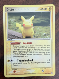 Ditto Pikachu 63/113 Ex Delta Species Non-Holo Pokemon Card LP - Image 1