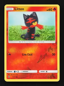 Litten 15/73 MP Shining Legends English Pokemon Card TCG - Image 1
