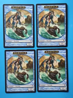 MTG 4x Merfolk Token x4 NM Zendikar Magic Playset - Image 1