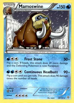 Mamoswine 28/135 Rare Plasma Storm Pokemon Lightly Played - Image 1