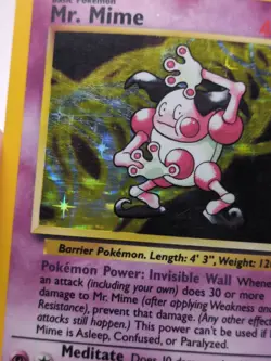 Pokemon TCG Mr. Mime Holo Rare Unlimited Jungle 6/64 40 HP Basic English - Image 2