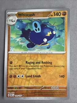 Pokemon TCG * SV Obsidian Flames * 109/197 Whiscash REVERSE HOLO Uncommon * NM - Image 1