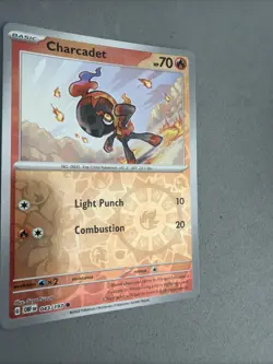 Pokemon TCG * SV Obsidian Flames * 43/197 Charcadet REVERSE HOLO Common * NM - Image 2
