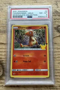 2021 POKEMON MCDONALD'S COLLECTION #9 CHARMANDER-HOLO 25th ANNIVERSARY - PSA 8 - Image 4