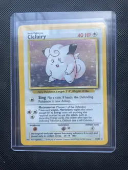 Clefairy Holo Rare 5/102 1999 Base Set Pokemon WOTC English LP - Image 1