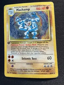 Wizards of the Coast Pokemon TCG Machamp 8/102 Base Set 1st Ed Holo 100 HP - Image 1
